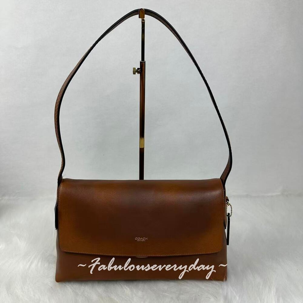 Coach Chelsea Shoulder Bag 30 In Loved Leather/Brass/Brown CEN58 NWT